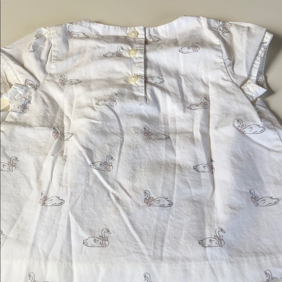 Janie And Jack | White Cap Sleeve Swan Blouse | 3T - Picture 5 of 8